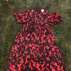 Patterned Maxi Dress w/ Square Neck